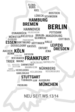 Geotagcloud Deutschland: die größten Unitürme