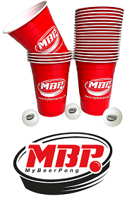 Beerpong-Set (25 Becher und 3 Bälle)