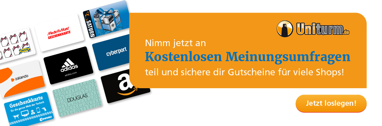 Banner mit Umfragen Gutscheine verdienen