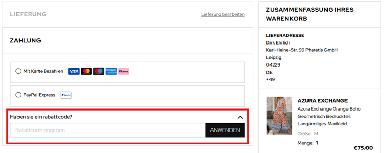 dress for less gutschein einlösen