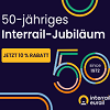 50% Interrail Rabatt auf ausgewählte Pässe